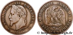 Cinq centimes Napoléon III, tête laurée 1864 Bordeaux F.117/15
