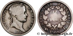 2 francs Napoléon Ier tête laurée, République française 1808 Limoges F.254/6