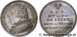 Monnaie de visite, module de 5 francs, pour le duc de Berry à la Monnaie de Lille 1814  VG.2371  SUP58