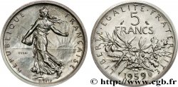 Essai-piéfort de 5 francs Semeuse, argent, grand 5 1959 Paris GEM.153 EP