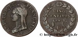 Cinq centimes Dupré, grand module 1799 Lyon F.115/69