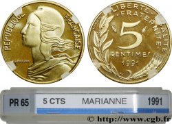 5 centimes Marianne, BE (Belle Épreuve) 1991 Pessac F.125/27 var.