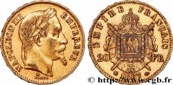 20 francs or Napoléon III, tête laurée 1867 Strasbourg F.532/16