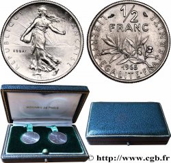 Boîte de présentation de deux essais du 1/2 franc Semeuse 1965 Paris GEM.91 16