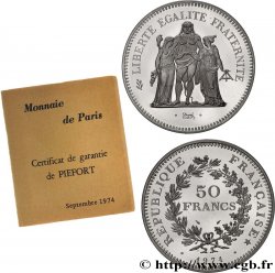 Piéfort Argent de 50 francs Hercule 1974 Pessac GEM.223 P1