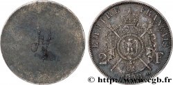 Épreuve uniface bronze argenté revers de 2 francs Napoléon III, tête laurée  1868 Paris Maz.1659 a SUP62 PCGS