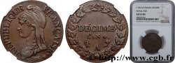 Décime Dupré, petit module 1796 Paris F.126/1 SUP55 NGC