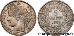 5 francs Cérès, IIe République 1849 Strasbourg F.327/3