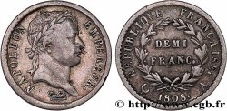 Demi-franc Napoléon Ier tête laurée, République française, Coins Tournés 1808 Paris F.177/2