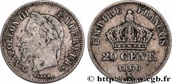 20 centimes Napoléon III, tête laurée, petit module 1866 Bordeaux F.149/6