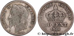 50 centimes Napoléon III, tête laurée 1866 Strasbourg F.188/10