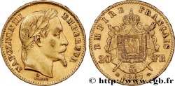 20 francs or Napoléon III, tête laurée 1867 Strasbourg F.532/16