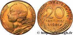 20 centimes Marianne, frappe fautée sur flan de 10 centimes Marianne 1981 Pessac F.156/21 var. MS