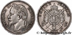 5 francs Napoléon III, tête laurée 1869 Strasbourg F.331/15