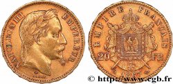 20 francs or Napoléon III, tête laurée 1867 Paris F.532/15