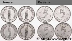 Lot de 4 x 5 centimes Épi n.d. F.124/3