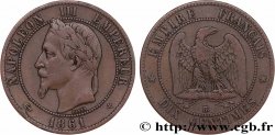 Dix centimes Napoléon III, tête laurée 1861 Strasbourg F.134/5