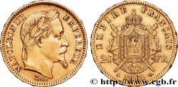 20 francs or Napoléon III, tête laurée 1861 Paris F.532/1