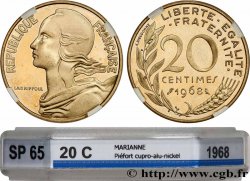 Piéfort Br-Al de 20 centimes Marianne 1968 Paris GEM.56 P1