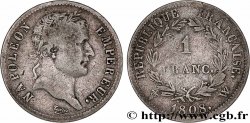 1 franc Napoléon Ier tête laurée, République française 1808 Lille F.204/15 TB25
