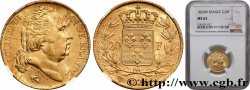 20 francs or Louis XVIII, tête nue 1824 Lille F.519/34 SPL63 NGC
