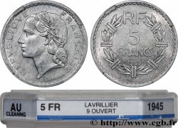 5 francs Lavrillier, aluminium, 9 ouvert 1945 F.339/3