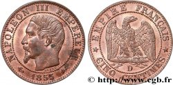 Cinq centimes Napoléon III, tête nue 1855 Lyon F.116/23
