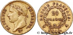 20 francs or Napoléon tête laurée, Empire français 1814 Paris F.516/39