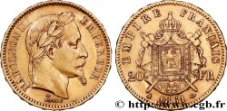 20 francs or Napoléon III, tête laurée 1861 Paris F.532/1