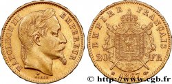 20 francs or Napoléon III, tête laurée 1867 Strasbourg F.532/16