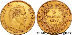 5 francs or Napoléon III, tête nue, grand module 1857 Paris F.501/4
