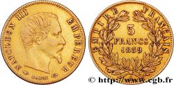 5 francs or Napoléon III, tête nue, grand module 1859 Paris F.501/7