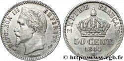 50 centimes Napoléon III, tête laurée 1864 Strasbourg F.188/3