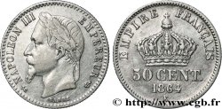 50 centimes Napoléon III, tête laurée 1864 Bordeaux F.188/4