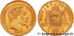20 francs or Napoléon III, tête laurée 1867 Paris F.532/15
