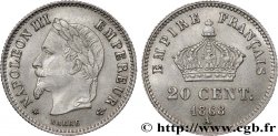 20 centimes Napoléon III, tête laurée, grand module 1868 Paris F.150/4