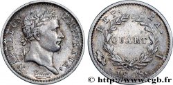 Quart (de franc) Napoléon Ier tête laurée, République française 1808 Limoges F.161/3 fSS