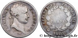 1 franc Napoléon Ier tête laurée, République française 1808 Paris F.204/2