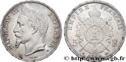 5 francs Napoléon III, tête laurée 1869 Strasbourg F.331/15
