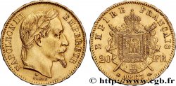 20 francs or Napoléon III, tête laurée 1867 Strasbourg F.532/16