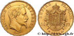 50 francs or Napoléon III, tête laurée 1866 Strasbourg F.548/7