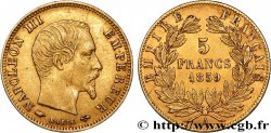 5 francs or Napoléon III, tête nue, grand module 1859 Paris F.501/7