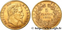 5 francs or Napoléon III, tête laurée 1866 Paris F.502/9