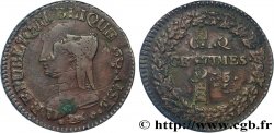 Cinq centimes Dupré, grand module, refrappage du décime 1797 Lyon F.114/7