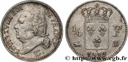 1/4 franc Louis XVIII 1822 Rouen F.163/22