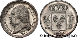 1/4 franc Louis XVIII 1824 Rouen F.163/32