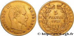 5 francs or Napoléon III, tête nue, grand module 1857 Paris F.501/4