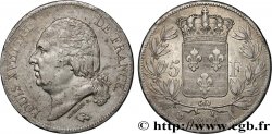 5 francs Louis XVIII, tête nue 1821 Paris F.309/60