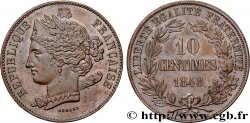 Concours de 10 centimes, essai en cuivre par Domard, second avers, premier revers 1848 Paris VG.3138  MS