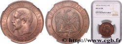 Dix centimes Napoléon III, tête nue 1853 Paris F.133/2